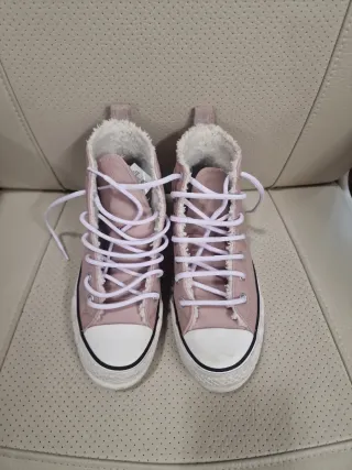 Deportivas Converse rosas de piel con forro