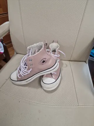 Deportivas Converse rosas de piel con forro