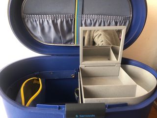 Beauty case Samsonite vintage anni '80 blu