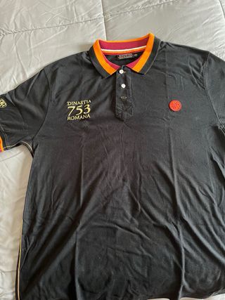 Polo AS Roma nero arancio Dinastía Romana 753