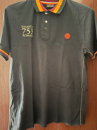 Polo AS Roma nero arancio Dinastía Romana 753