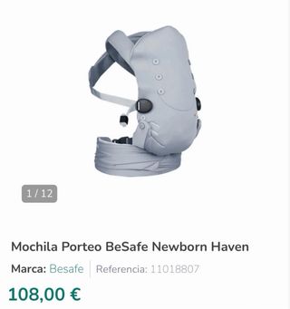 Mochila porteo bebé BeSafe Newborn Haven 0 meses
