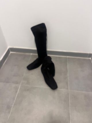 Botas altas antelina negras T40