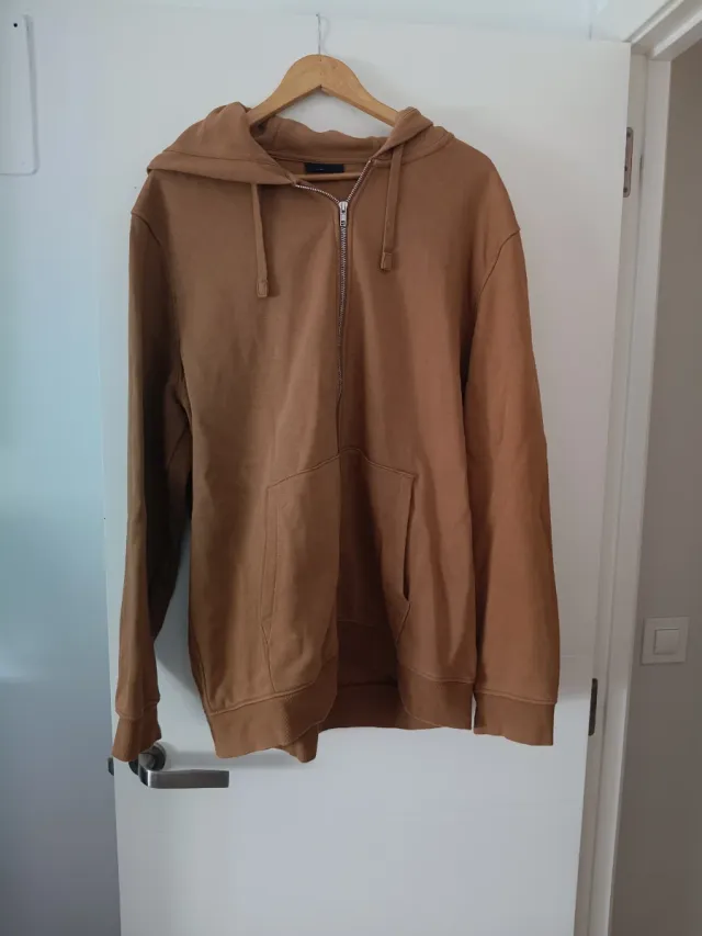 Sudadera con cremallera hombre marrón