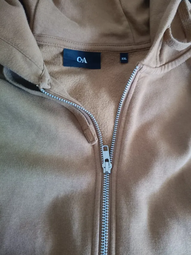 Sudadera con cremallera hombre marrón