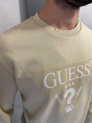 Felpa Guess Uomo Beige