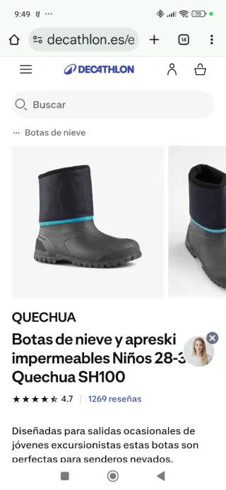 Botas agua y nieve niño