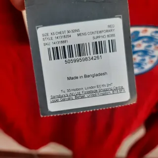 Camiseta Inglaterra Retro 1966 Talla XS