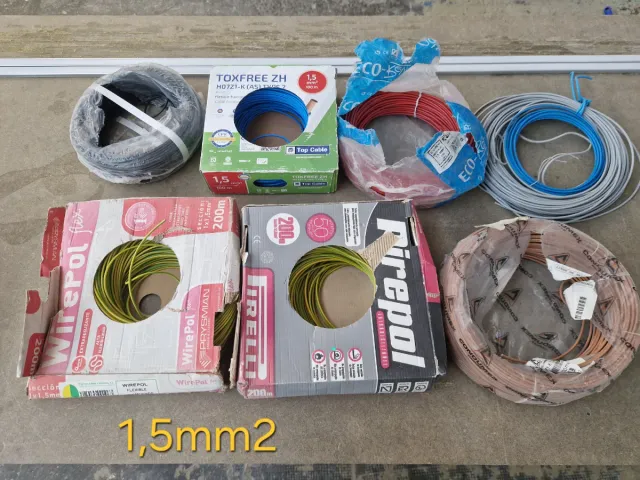 Cables Eléctricos unifilar 1,5 y2,5mm2