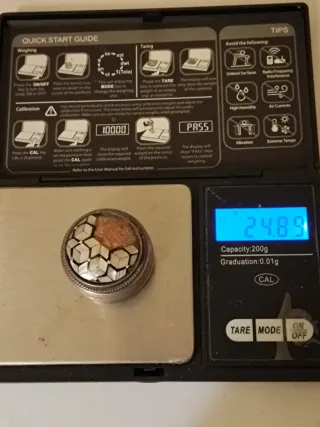 Cajita de Plata y Nacar Diseño Geométrico