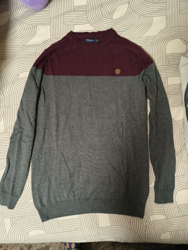 Jersey Springfield bicolor gris y burdeos