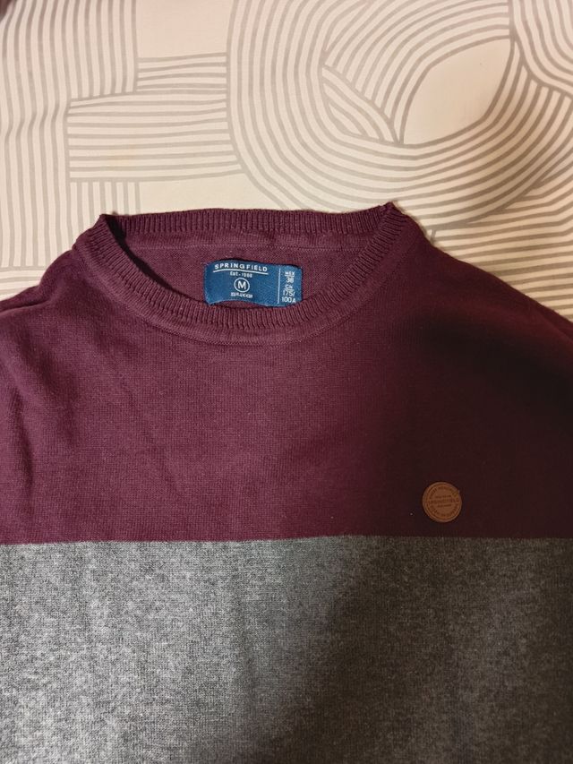 Jersey Springfield bicolor gris y burdeos