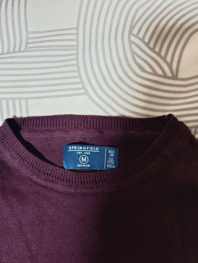 Jersey Springfield bicolor gris y burdeos