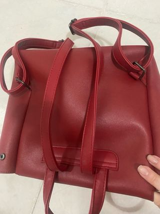 Mochila de piel CR roja