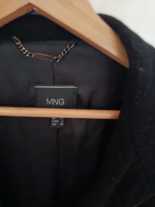 Abrigo de paño invierno mujer negro rebajado