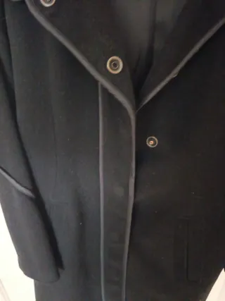 Abrigo de paño invierno mujer negro rebajado