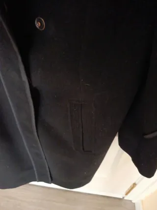 Abrigo de paño invierno mujer negro rebajado