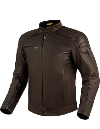 Chaqueta Moto Cuero Marrón SHIMA