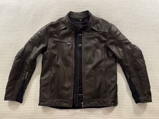 Chaqueta Moto Cuero Marrón SHIMA