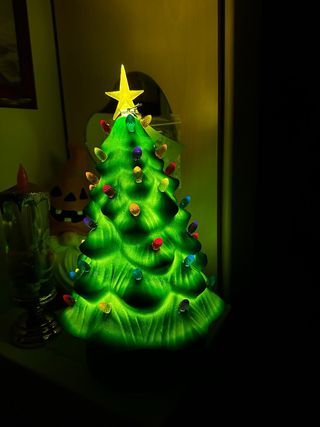 Albero di Natale in plastica con luci