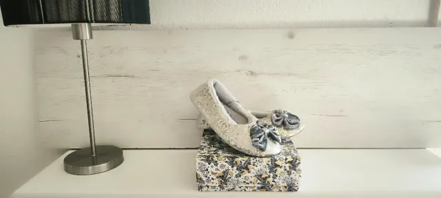 Bailarinas plateadas con lazo