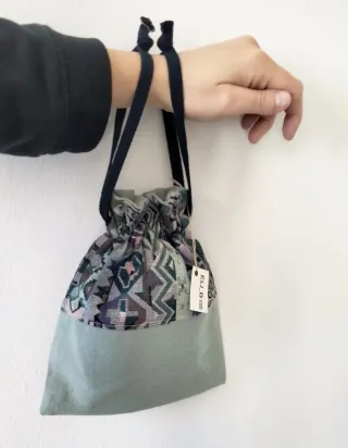 Pochette a sacchetto in tessuto