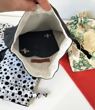 Pochette a sacchetto in tessuto