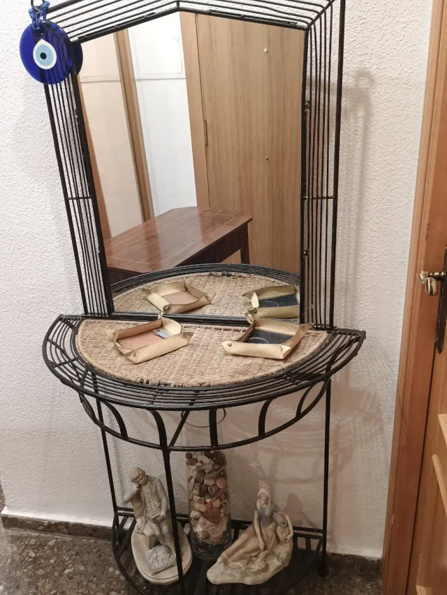 Mueble de entrada forja hierro espejo