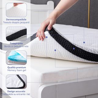 TOPPER Materasso Memory Foam 190x80 Spessore 7cm
