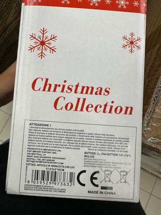 Babbo Natale su treno in ceramica che si illumina