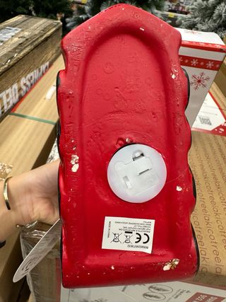 Babbo Natale su treno in ceramica che si illumina