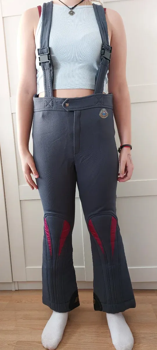 Pantalones de esquí con tirantes grises