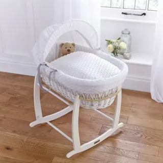 CUNA MOISÉS DE MIMBRE CON SOPORTE DE MADERA