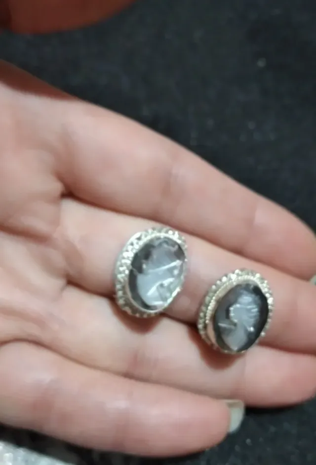 Orecchini cammeo argento