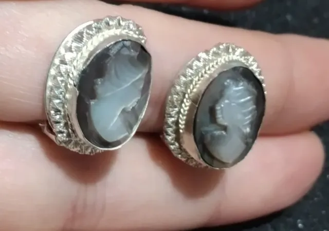 Orecchini cammeo argento