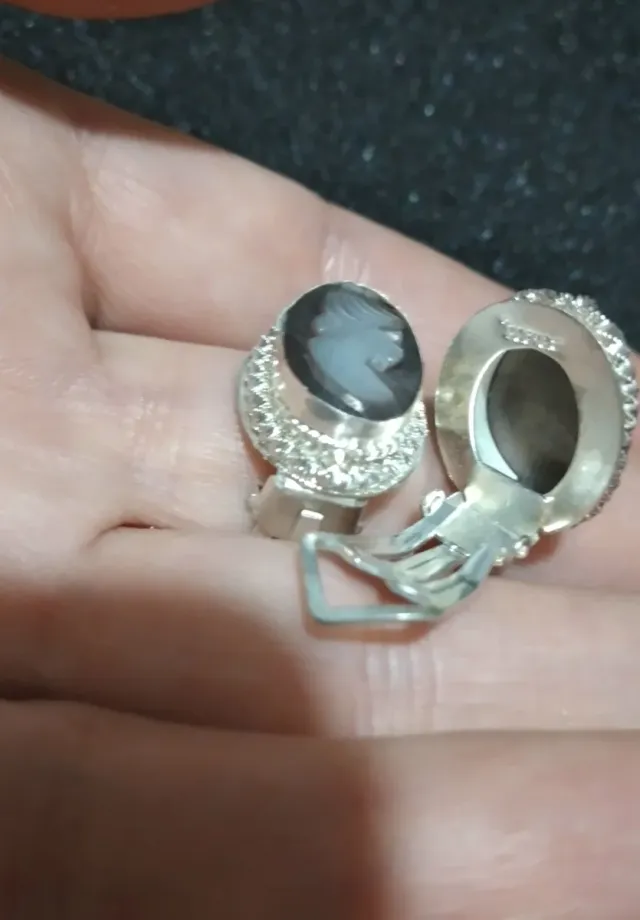 Orecchini cammeo argento