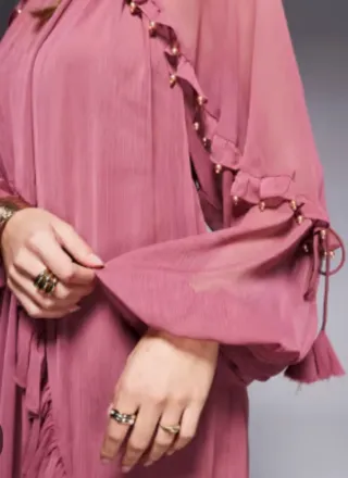 Vestido boho rosa talla única