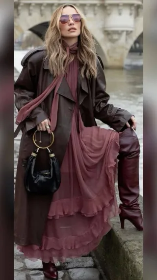 Vestido boho rosa talla única