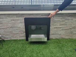 Chimenea Bioetanol Purline Negra-Plateada+ regalos