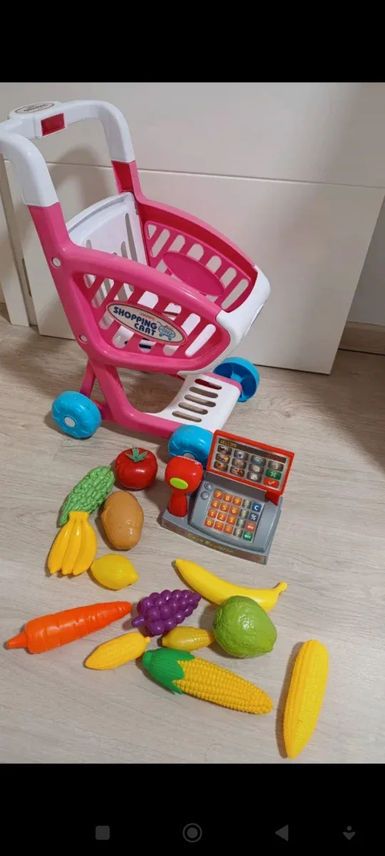 Carrito de compras infantil con accesorios