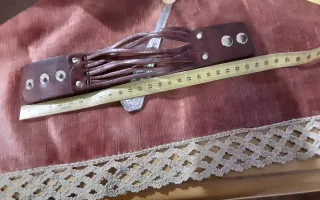 Bracciale polsino in cuoio marrone