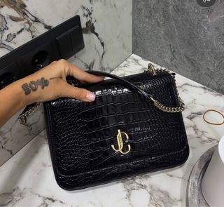 Bolso Jimmy Choo Negro Cocodrilo Nuevo