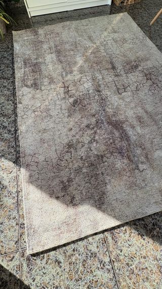 Tappeto in cotone beige e marrone