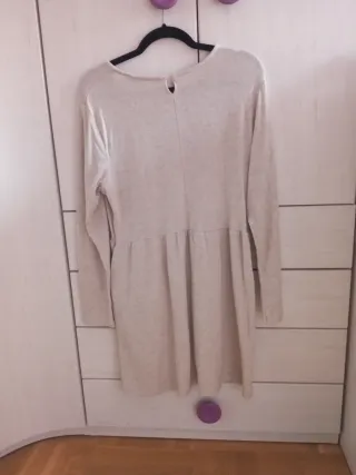 Vestido de punto beige mujer talla única