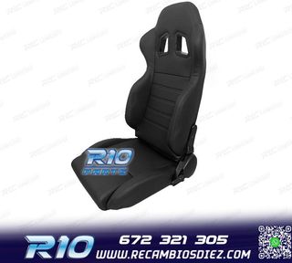 ASIENTO BAQUET UNIVERSAL LOOK SPARCO CUERO NEGRO