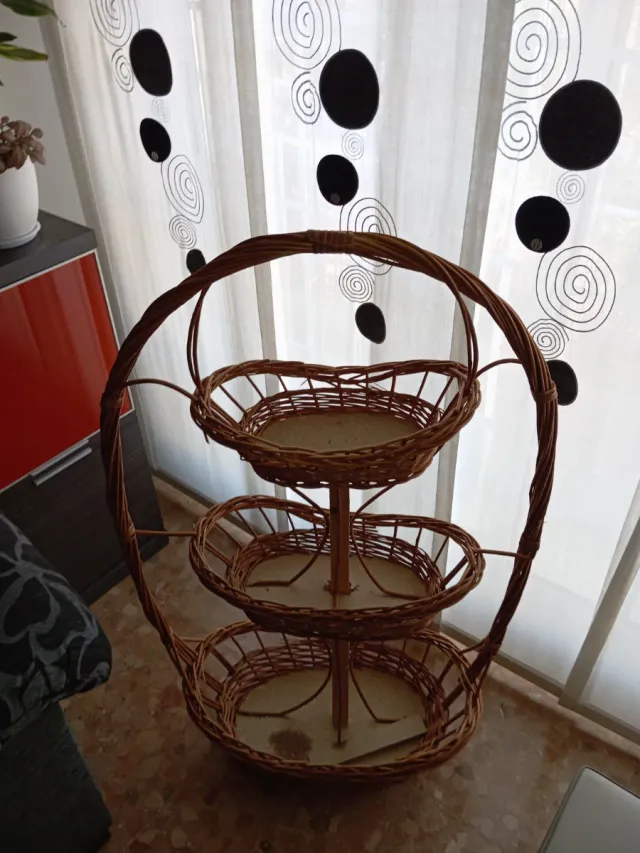 Cesta Mimbre 3 Niveles