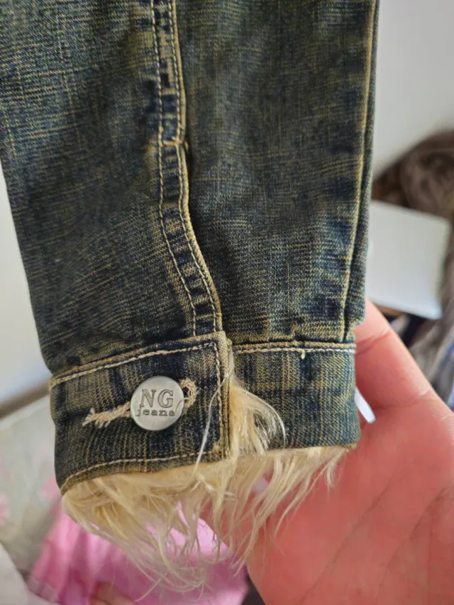 Giacca Jeans NEW GATE Foderata Pelliccia Vintage S