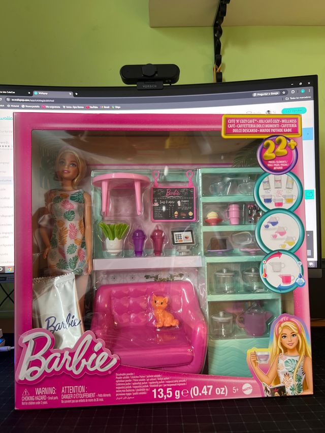 Barbie Cozy Cafe con Muñeca y Accesorios