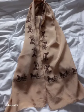 Sciarpa Celine Beige Carrozza in seta