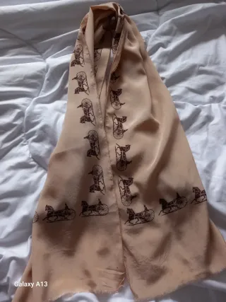 Sciarpa Celine Beige Carrozza in seta